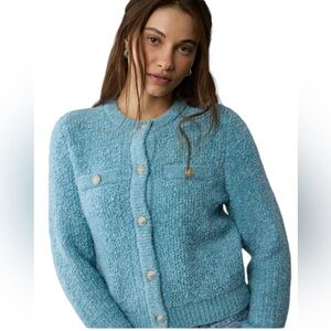 NWT ($84.95CAD) American Eagle Blue Boucle Lady Cardigan